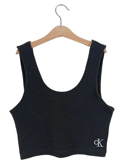 Calvin Klein Jeans Damen Top Schwarz Gr. S Modern