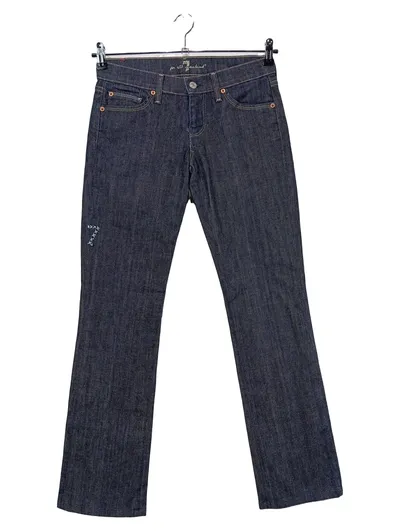 7 For All Mankind Damen Jeans Straight Leg Blau Gr. 36 W28 Stickerei