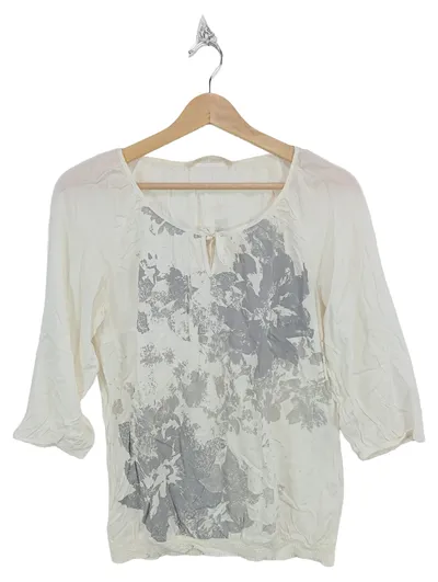Betty Barclay Damen Bluse Blumenmuster 3/4 Arm Weiß Gr. 38 M