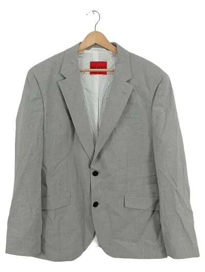 HUGO Sakko Herren Grau Kariert Business Anzug Jacke Gr. 27