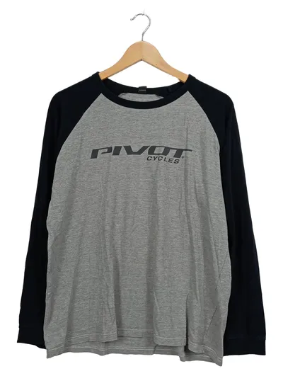 TEE JAYS Herren Langarmshirt Logo Print Freizeit Sportlich Grau M