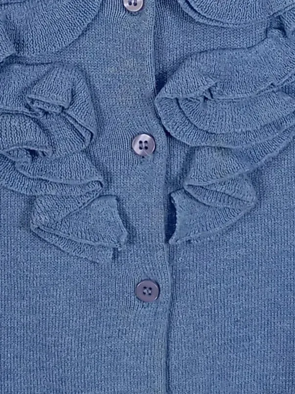Donna Lane Damen Strickjacke Cardigan Langarm Baumwolle Blau Gr. L 42 3