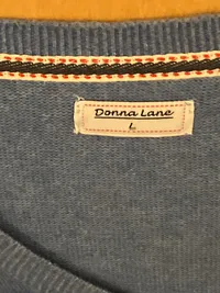 Donna Lane Damen Strickjacke Cardigan Langarm Baumwolle Blau Gr. L 42 4