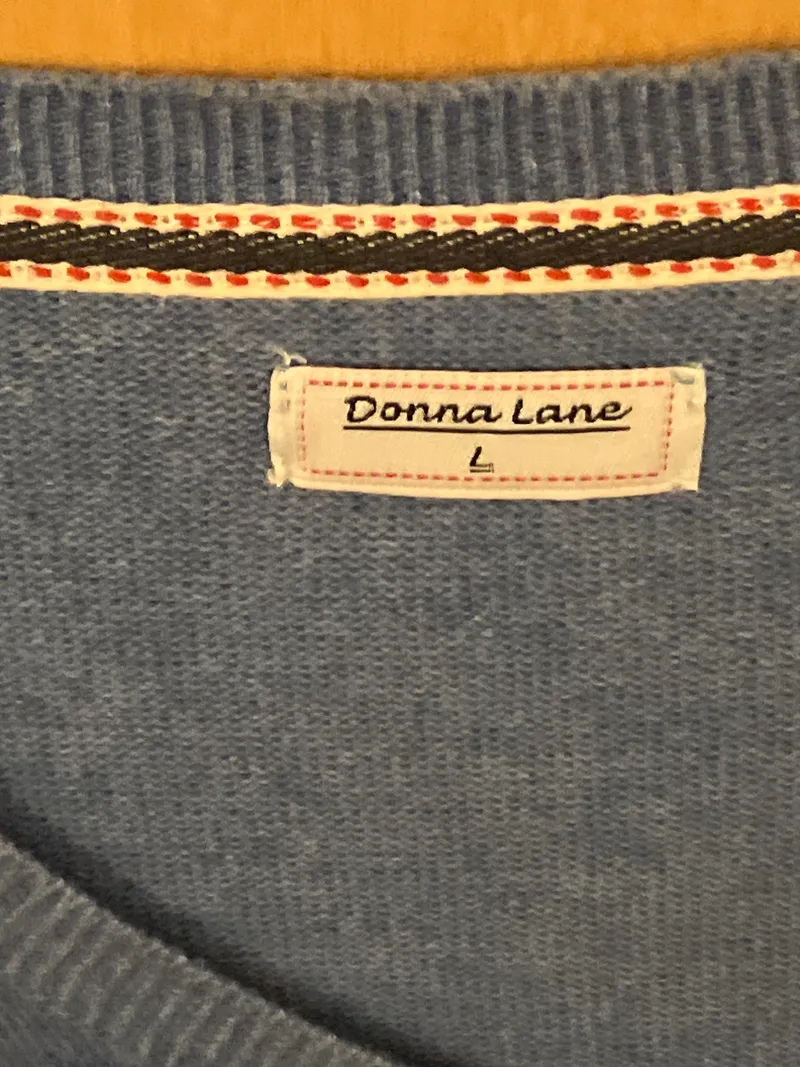Donna Lane Damen Strickjacke Cardigan Langarm Baumwolle Blau Gr. L 42 4