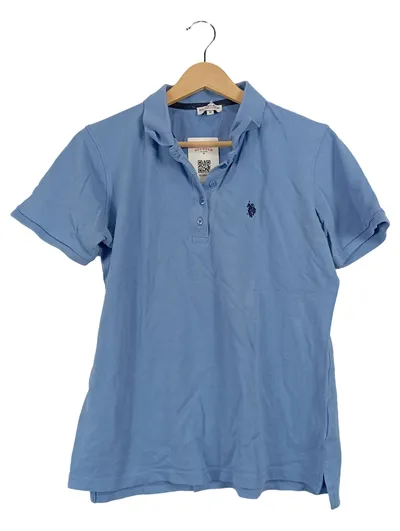 U.S. Polo Assn. Damen Poloshirt Gr. 38/M Blau Casual Kurzarm