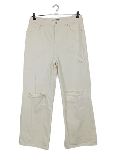 ASOS Design Destroyed Jeans Damen W32/30 Beige Ripped Knee Denim