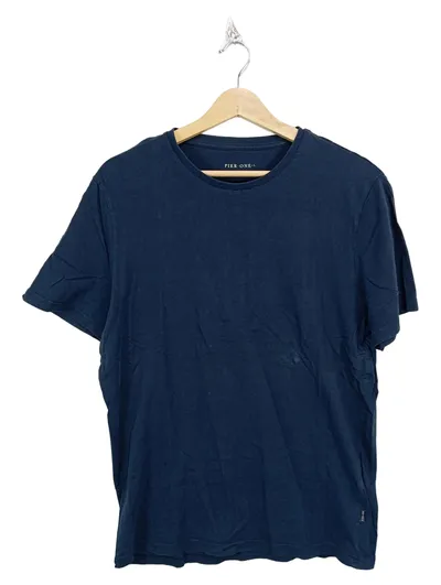 Pier One Herren T-Shirt Gr. M Blau Baumwolle Casual