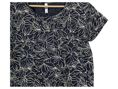 ever.me Damen T-Shirt Gr. 38 Schwarz Blumenmuster Kurzarm Casual