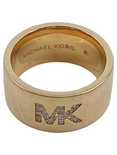 Michael Kors Damen Ring Gold Strass Logo Gr. 14 Elegant