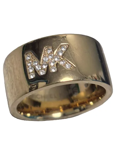 Michael Kors Damen Ring Gold Strass Logo Gr. 14 Elegant