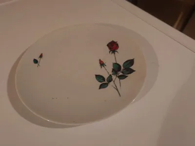 Bavaria Germany Porzellan Wandteller Rosenmotiv Vintage 19cm Weiß