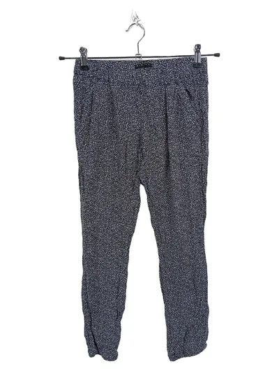 SISLEY Damen Jogginghose Gr. 42/XL Blau Florales Muster Casual Viskose