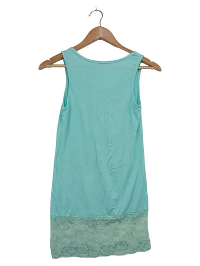 MUSE Damen Top Gr. 36/S Blau Casual Bohemian mit Spitze Tanktop