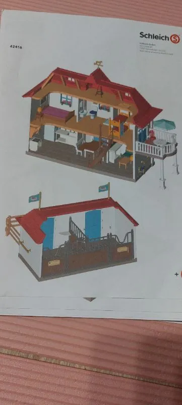 Schleich 42416 Reiterhof Pferdestall mit Wohnhaus Puppenhaus Mehrfarbig