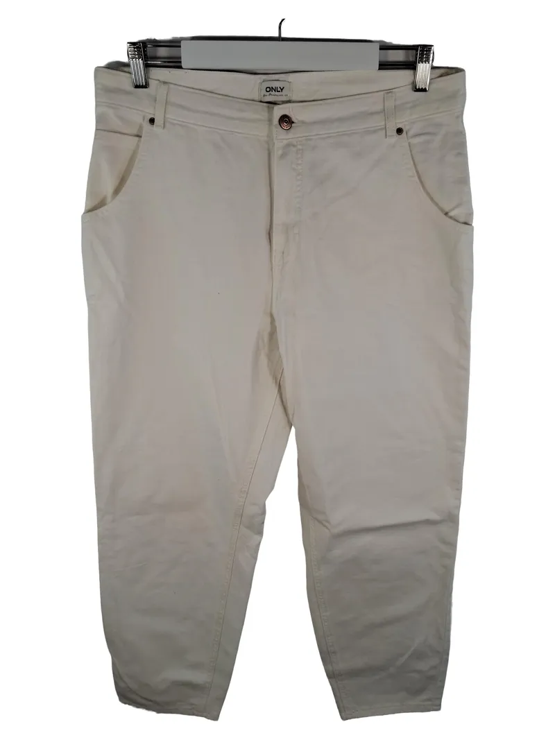 ONLY Damen Stoffhose Weiß Gr. W30, XXL Casual Baumwolle 1