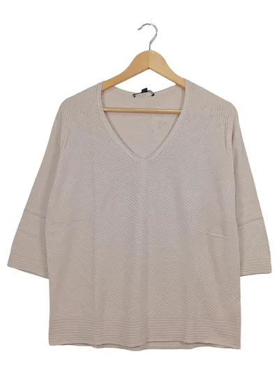 comma, Damen Pullover Strickshirt Beige Gr. 36/S