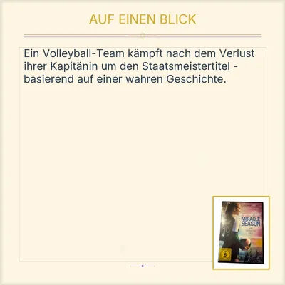 Miracle Season DVD Sportfilm Helen Hunt William Hurt Volleyball FSK 6