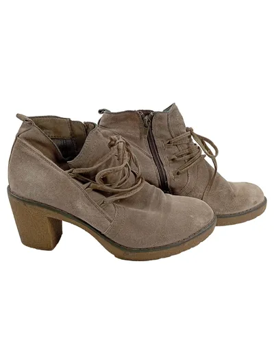 5th Avenue Damen Stiefeletten Gr. 38 Braun Schnürung Reißverschluss Casual