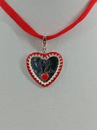 Thomas Sabo Damen Halskette Herz Anhänger Rot Silber Stoff Charmant 2