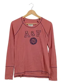 Abercrombie & Fitch Langarmshirt Damen XS Rosa A&F Logo Casual 1