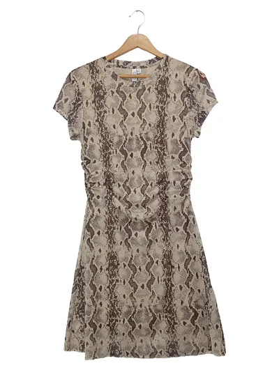 & OTHER STORIES Damen Freizeitkleid 42/XL Braun Schlangenmuster Elegant