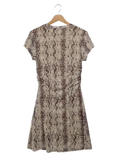 & OTHER STORIES Damen Freizeitkleid 42/XL Braun Schlangenmuster Elegant