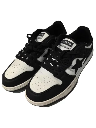 Kadulang Herren Sneaker low Schwarz Weiß Größe 42 Streetwear Freizeit