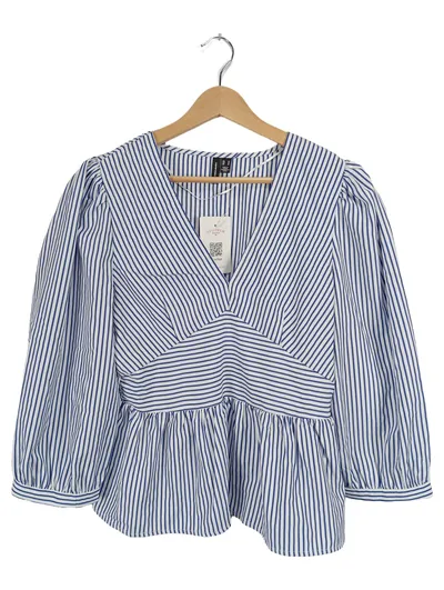 VERO MODA Damen Bluse Gr. M/38 blau weiß gestreift Peplum