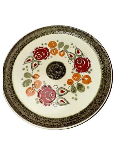 Schramberg Kuchenteller Tirol Vintage Blumen Keramik Mehrfarbig Ø 20 cm
