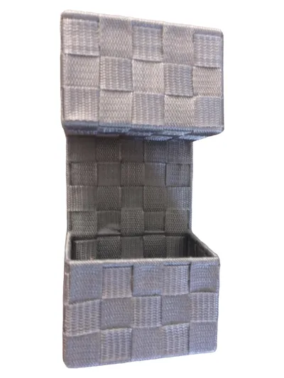 Reinex Aufhängkorb 2 Fächer Hängekorb Grau Kunststoff Metall 28x14.5cm
