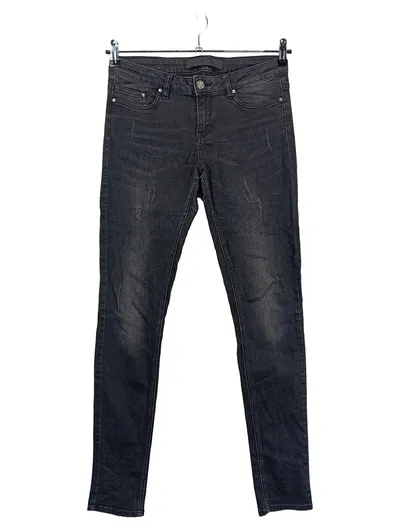 KARL LAGERFELD Damen Jeans Skinny Fit Schwarz Gr. 38 W29 M Destroyed Denim