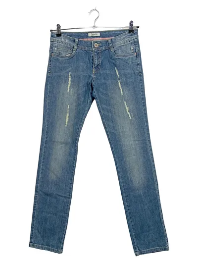 Denim Life Damen Jeans Slim Fit Blau Gr. 36 W28 S Baumwolle Casual