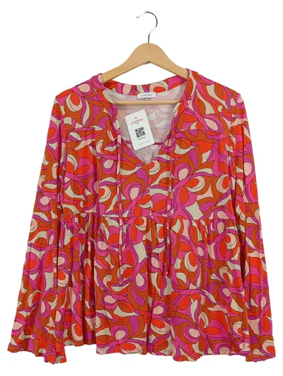 LASCANA Damen Sommerkleid Gr. 40/42 Mehrfarbig Abstraktes Muster Viskose