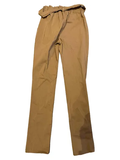 Amilia Damen Stoffhose Hose Paperbag Braun Gr. 38 M Schleife Rüschen Modern