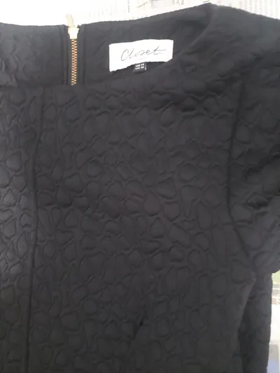 Closet London Etuikleid Damen Gr. 40 Schwarz Strukturmuster Elegant