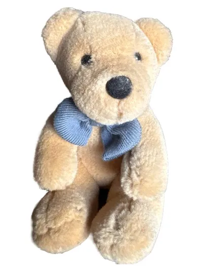 NICI Teddybär Kuscheltier beige mit blauer Schleife 12 cm NEU