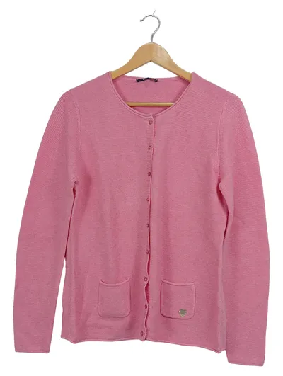 Donnell Strickjacke Damen Rosa Gr. 40 L Baumwolle Cardigan Knopfleiste
