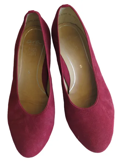 Ara Damen Pumps Wildleder Rot Gr. 38 Business Elegant HighSoft Slip-On