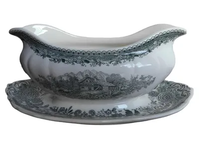 Villeroy & Boch Sauciere Burgenland Porzellan Weiß Florales Muster 12cm