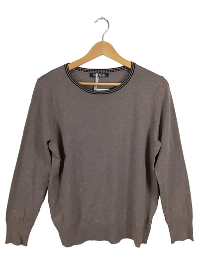 Betty Barclay Damen Pullover Gr. M Braun Viskose Klassisch Langarm
