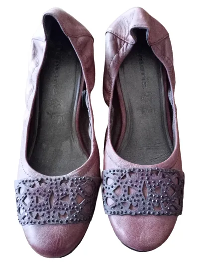 Tamaris Ballerinas Damen Schuhe Gr. 40 Rot Leder Casual Feminin