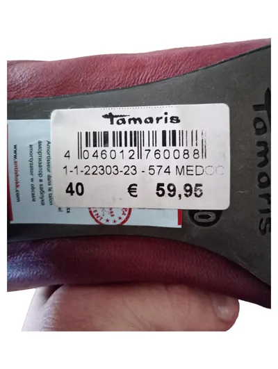 Tamaris Ballerinas Damen Schuhe Gr. 40 Rot Leder Casual Feminin