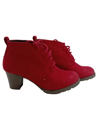 MARCO TOZZI Damen Stiefeletten Gr. 37 Rot Modisch Schnürung