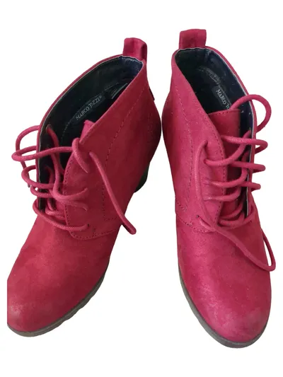 MARCO TOZZI Damen Stiefeletten Gr. 37 Rot Modisch Schnürung