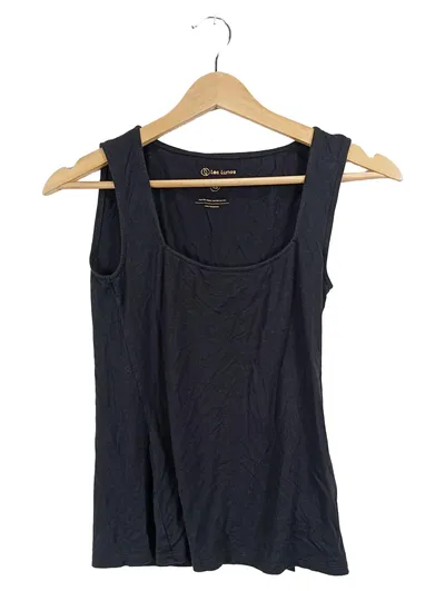 Les Lunes Damen Tanktop Unterhemd Schwarz XS Basic Viskose Ärmellos
