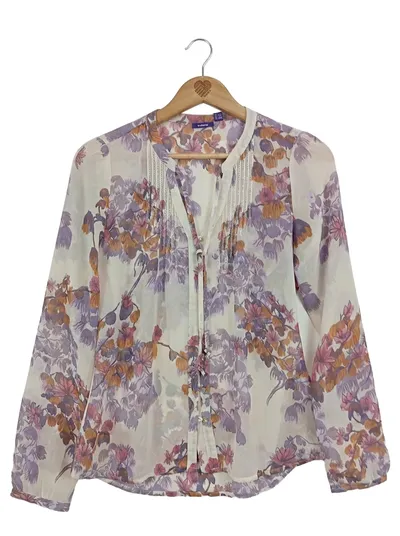 Mexx Damen Bluse Blumenmuster Gr. 34;XS Langarm Mehrfarbig Feminin