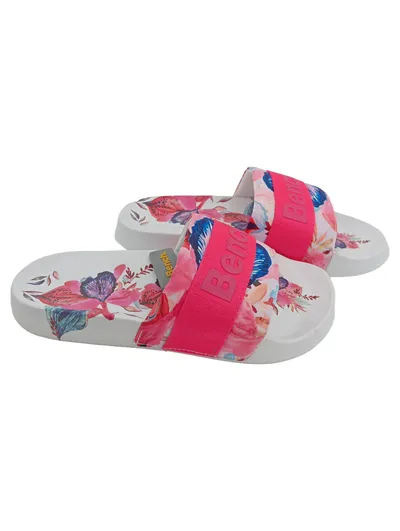 Bench Damen Badeschuhe Gr. 37 Mehrfarbig Floral Muster Casual Slip-On