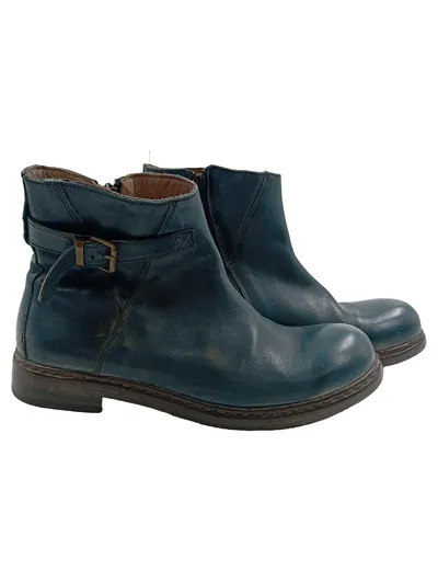 MOMA Damen Stiefelette Leder Blau Vintage Gr. 39