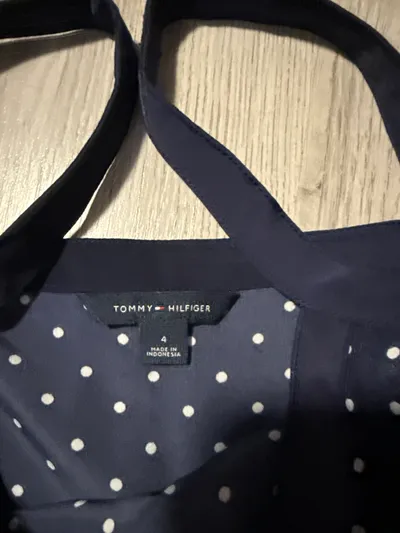 Tommy Hilfiger Damen Sommerkleid Punkte Blau Gr. XS / US 4 Trägerkleid