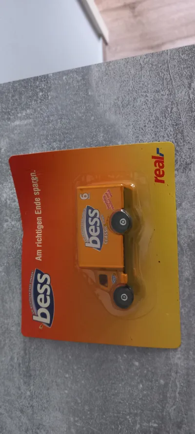 bess LKW Spielzeugauto Metall Orange 8cm Sammlerstück